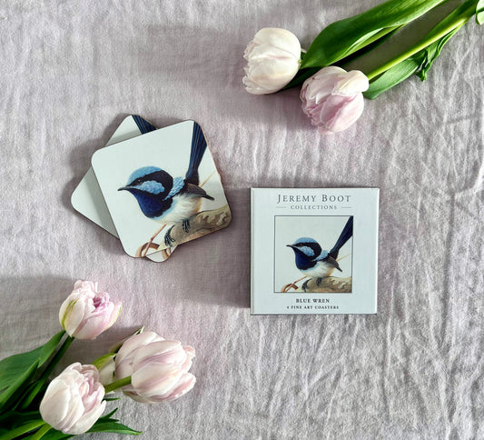 Blue Wren Coasters (set of 4)