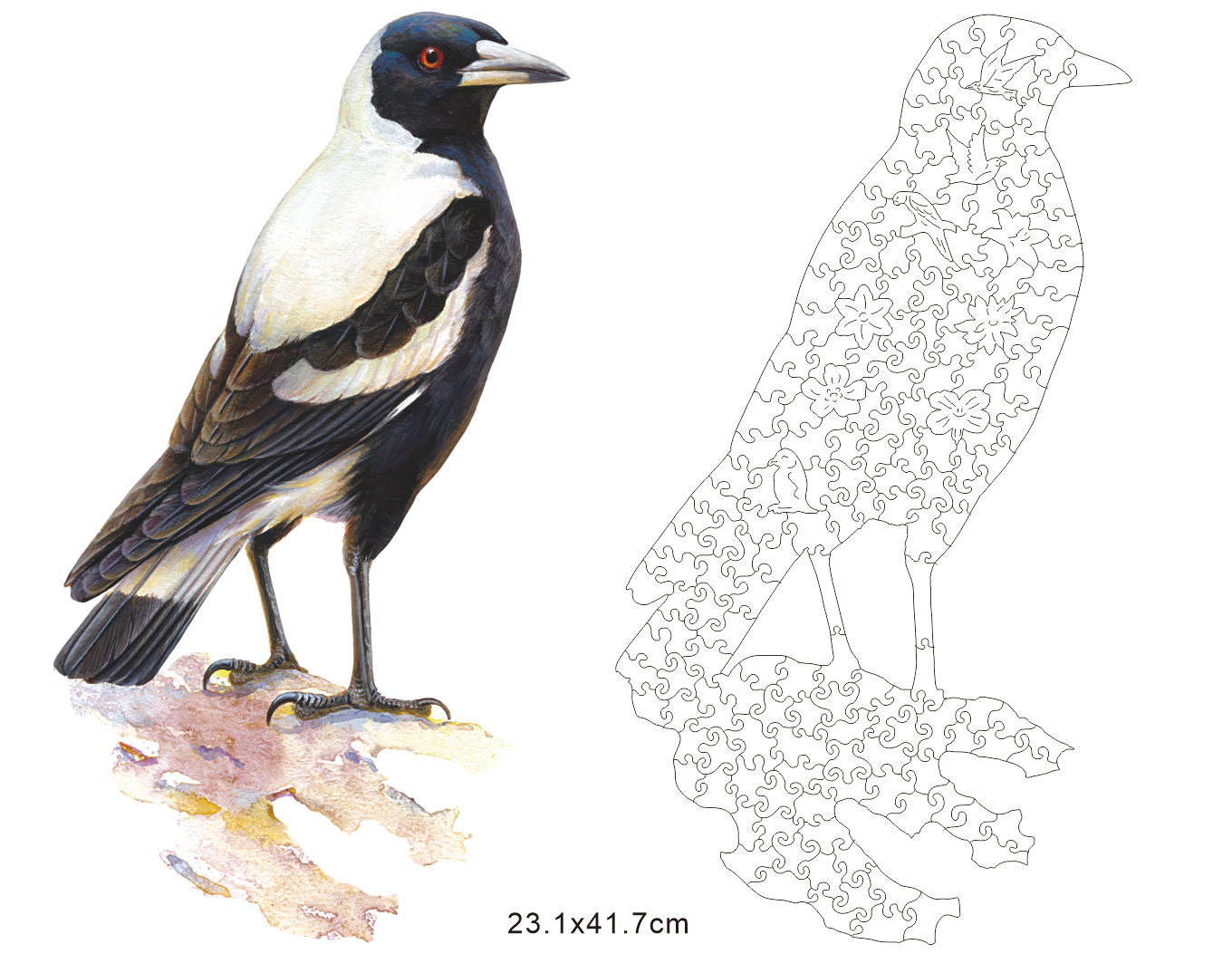 Timber Puzzle - Magpie
