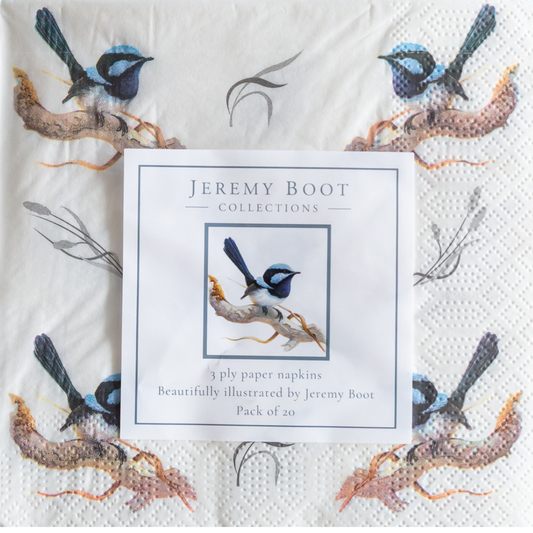 Paper Napkins - Blue Wren (Pack of 20)