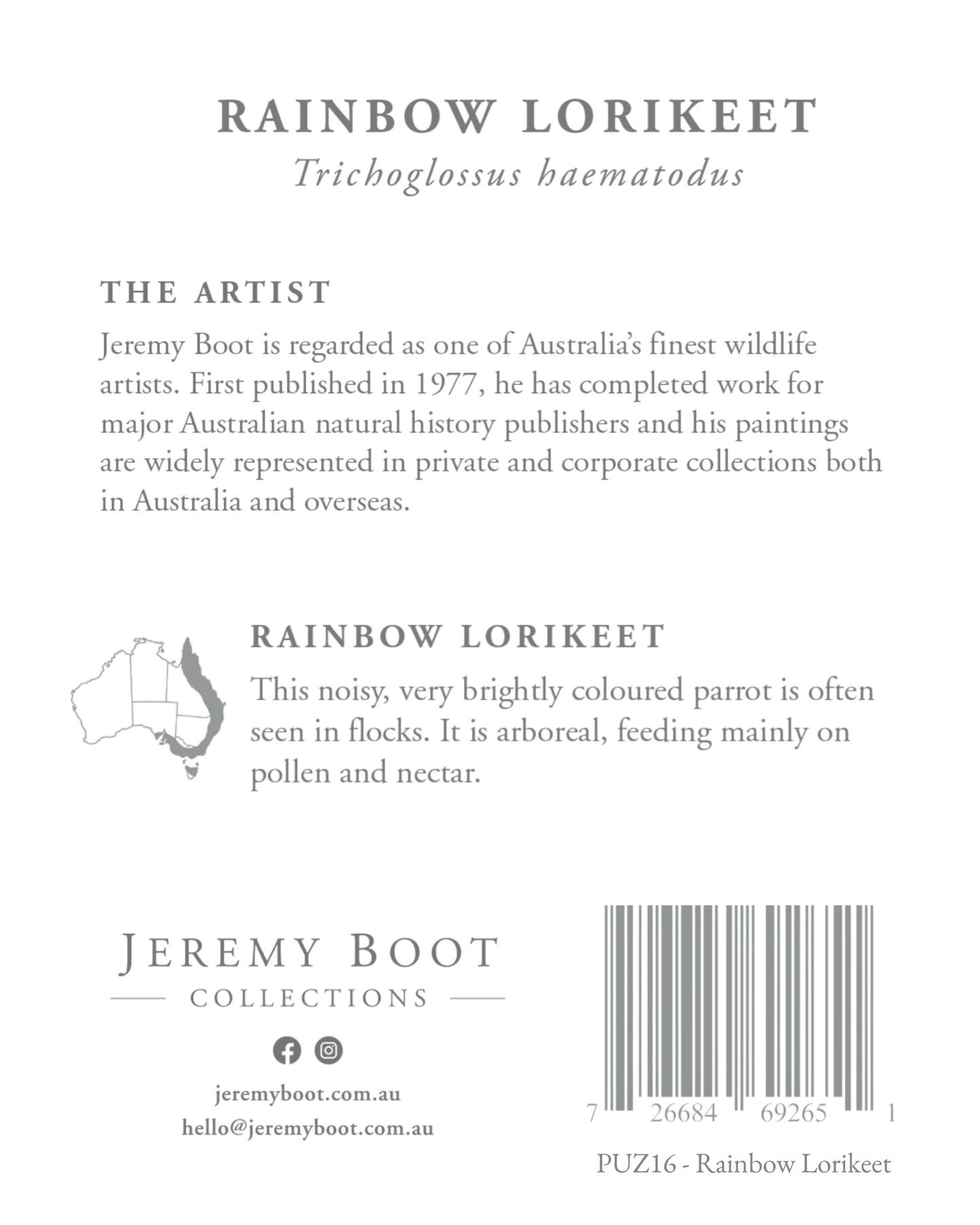 Timber Puzzle - Rainbow Lorikeet